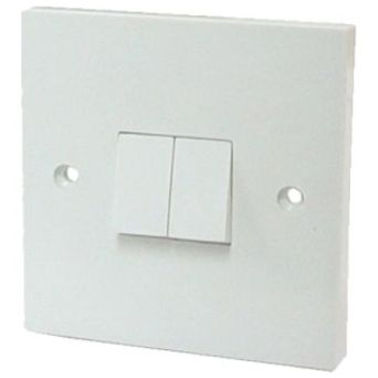 Light Switch - 2 Gang in White