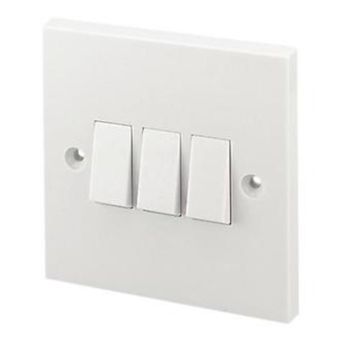 Light Switch - 3 Gang in White