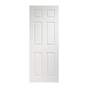 A white 6 panel door in the style Colonist