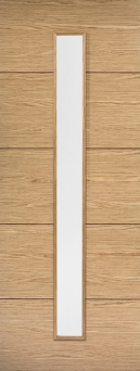 Light brown Lille Oak door with 1 long glazed panel