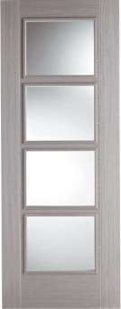 The vancouver Light Grey door with 4 glass glazed panels