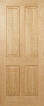 Light brown Regency 4 Panel Oak FD30 fire rated door
