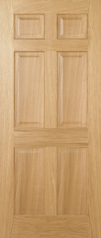 Light brown regency 6 panel oak Fd30 rated fire door