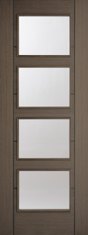 Dark brown vancouver chocolate grey door with 4 glazed panels