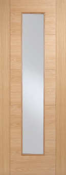 Light brown Vancouver Oak door with 1 long Glazed panel
