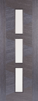 Zeus Ash Grey internal door with 3 Glazed panels